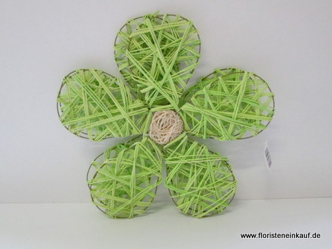 Rattan-Blume, 35cm, 3 Stück, hellgrün/gebleicht