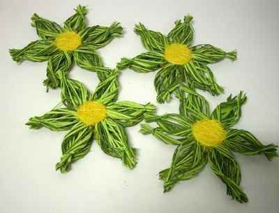 Rattansplitt-Blume, 20 cm, 2-fbg grün, 8 Stk