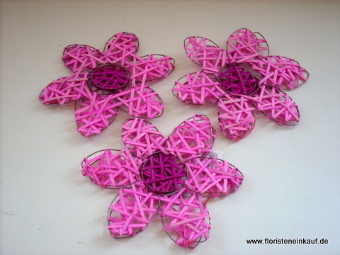 Rattan-Blume z.Hängen,20 cm, 6 Stück, pink