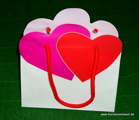 Herz-Tasche,rot/pink, 10 Stück