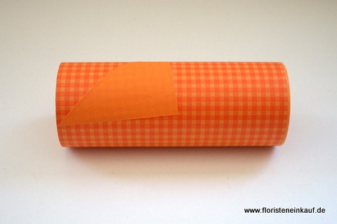 Manschettenpapier, 25cm, 100m, Karo orange