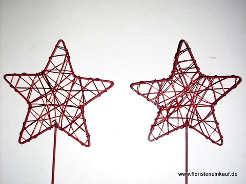 Beistecker Draht-Sterne, 7,5/25cm, 20Stk., rot