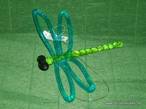 Dekolibelle/Acryl z.Hängen, 17,5 cm, blau/grün
