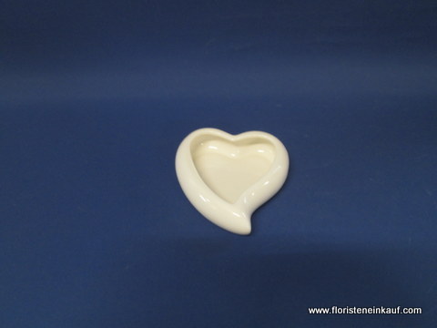 Herzschale- Porzellan, ca. 11 cm, H ca. 3 cm, weiß