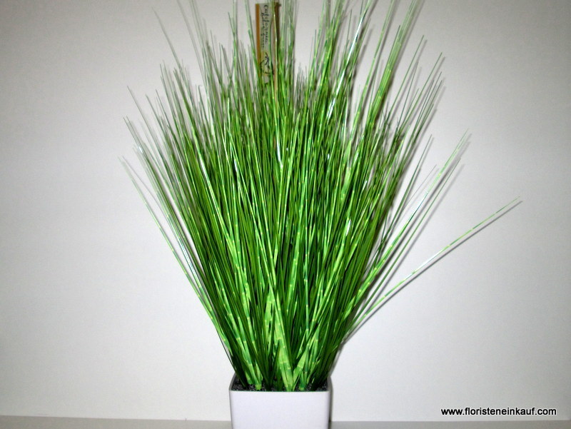 Dekogras 62x45cm im weißen Topf DP künstliches Gras Grasbusch Kunstpflanzen 