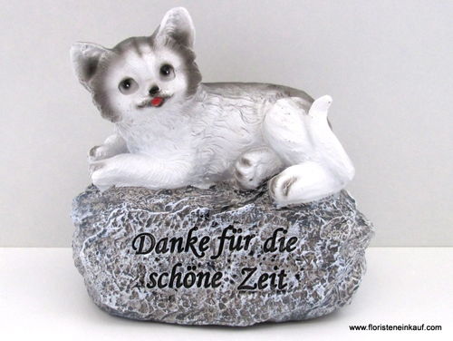 Grabstein Hund mit Spruch, Kunststoff, H 13 cm, B 13 cm