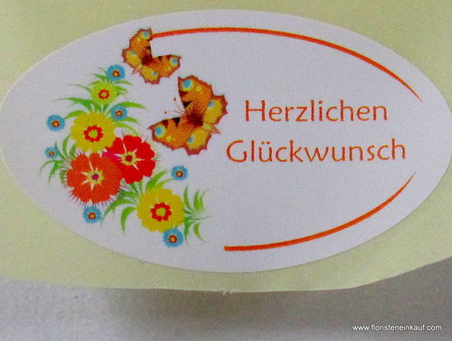Schmucketiketten -Herzl. Glückwunsch-, oval, 250 Stck.