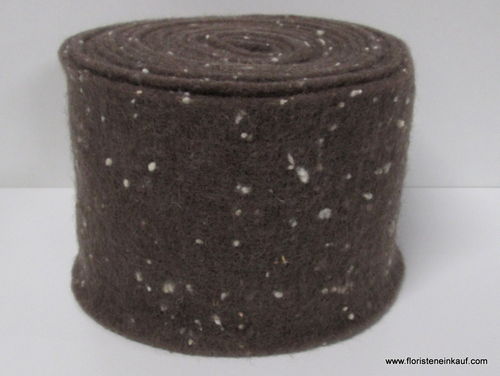 Topfband/Filzband Confeti, Wolle, braun-weiß, B 15 cm, L 5 m