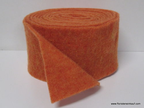 Topfband/Filzband, Wolle, orange, B 13 cm, L 5 m