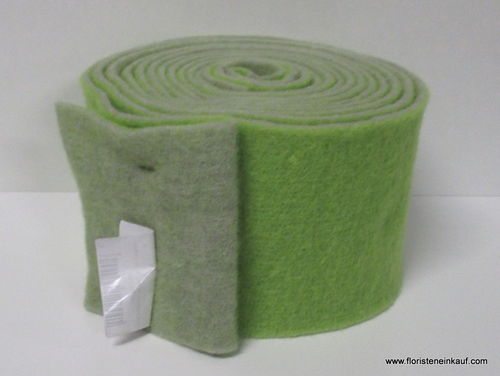 Topfband/Filzband zweifarbig, Wolle, grau-grün, B 13 cm, L 5 m