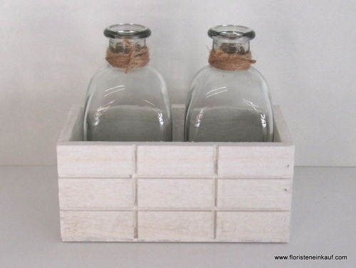 Flasche Ricarda 2er, weiß, 15 x 8,5 x 14 cm