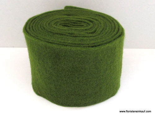 Topfband/Filzband, Wolle, grün, B 13 cm, L 5 m