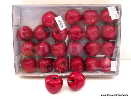 Äpfel, 6,5 cm, 24 Stck., rot