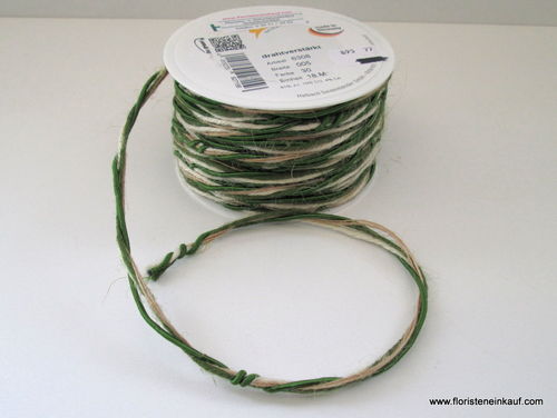 Materialmix-Kordel, 5 mm x 18 m, moos green-natural