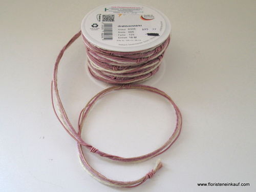 Materialmix-Kordel, 5 mm x 18 m, rose-dunkl. pink-natural