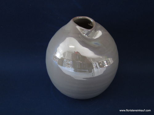 Keramikvase, perlmutt, H=12,5cm