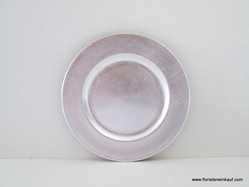 Kunststoff Teller, D 17 cm, silber
