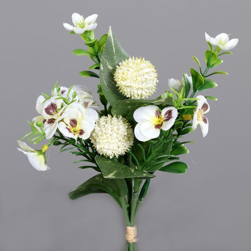 Stiefmütterchen Blüten Bouquet x4, cream,25cm